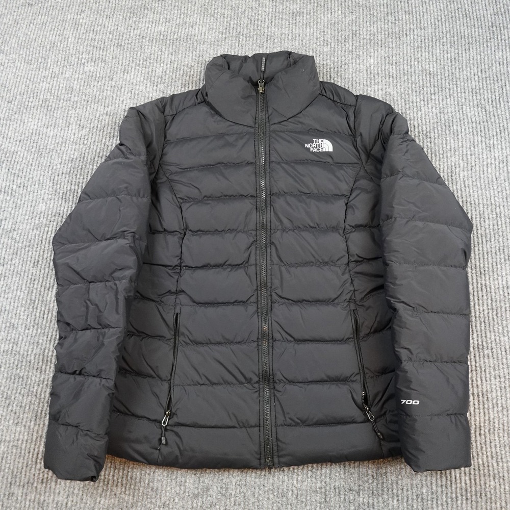 The North Face 700 Down Jacket Womens Medium Black Quilted Puffer Full Zip